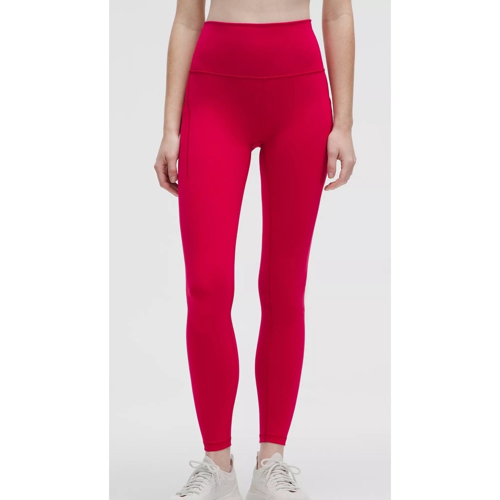 Lululemon Wunder Train No Line HighRise Tight 25' Dark Red Size 12 New With Tags